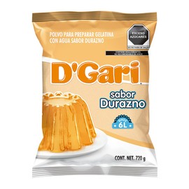 D´Gari Polvo para preparar gelatina con agua sabor durazno 720 g