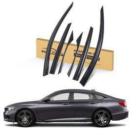 ACLONG Smoke Rain Guards Fit for Honda Accord 2018 2019 2020 2021 2022 Tape-On Side Shatterproof Window Visor, Window Deflectors, 6-Piece Set