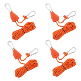 Oruiiju Reflective Guy Ropes, 4 m Lightweight Guy Rope, 4 Pieces 4 mm Tent Rescue Rope with Rope Tensioner, Paracord Rope Guy Rope Tent Cord for Tarpaulin Camping
