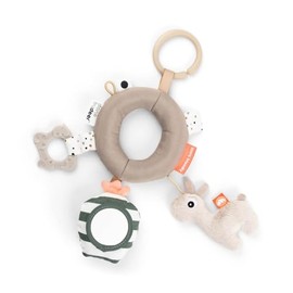 Done by Deer Baby Sensory Activity Ring Lalee - Teether, Baby Mirror with Rattle - Use The Toy Link to Attach to a Play mat, Stroller, car seat or cot - Crinkle Toys, Baby Travel Toys