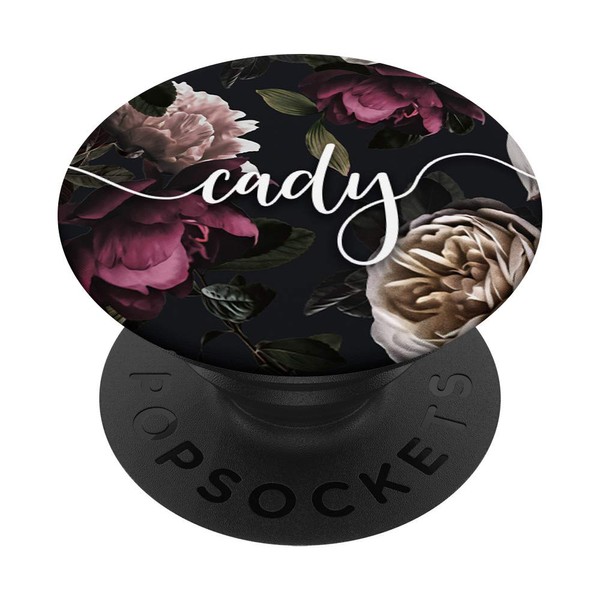 Cady - Elegant Floral Personalized First Name PopSockets PopGrip: Swappable