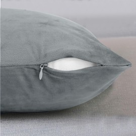 Imperial Rooms Cushion Covers 45 x 45 cm Pack of 2 Square Throw Velvet Pillow Cases Bedroom Decor Cushion for Sofa Living Room Car (Grey, 18 x 18 Inch)