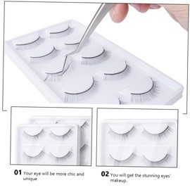 Baluue 3sets Practice False Eyelashes for Beginners Curly and Dense Design for Makeup for Weddings Photography and Daily Use of Grafting Lashes Black White