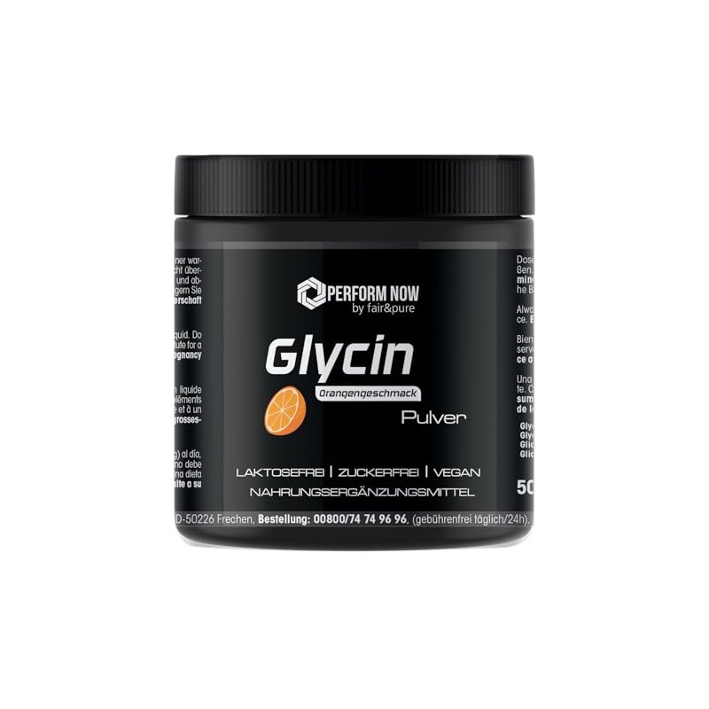 Glycin Pulver - 500g - mit Orangengeschmack - Aminosäure -