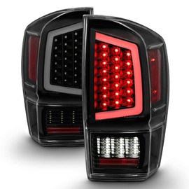 ACANII - For 2016-2023 Toyota Tacoma Full LED Light Tube Black Smoked Tail Lights Brake Lamps Driver & Passenger Side