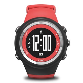 Running Watch GPS Wristwatch Digital Watch 50m Waterproof High Durability Lightweight Built-in Pedometer Perfect Gift for Special Days EZON T031 (Red)