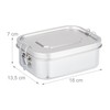 Relaxdays Stainless Steel Lunch Box Leak-Proof Airtight Lunch Box for