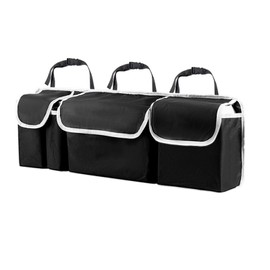 UGSHY 1 PC Car Trunk Organizer with Adjustable Strap, Waterproof Hanging Cargo Storage Bag, Back Seat Boot Storage Bag with Large Pockets, Universal for SUVs, Vans, Sedan (Black)