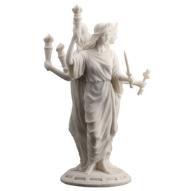 Veronese Design 11 3/4 Inch Greek Triple Moon Goddess Hecate Resin Statue Marble Finish