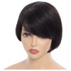 BM Peluca De Cabello Humano Corto De Color Negro Pixie