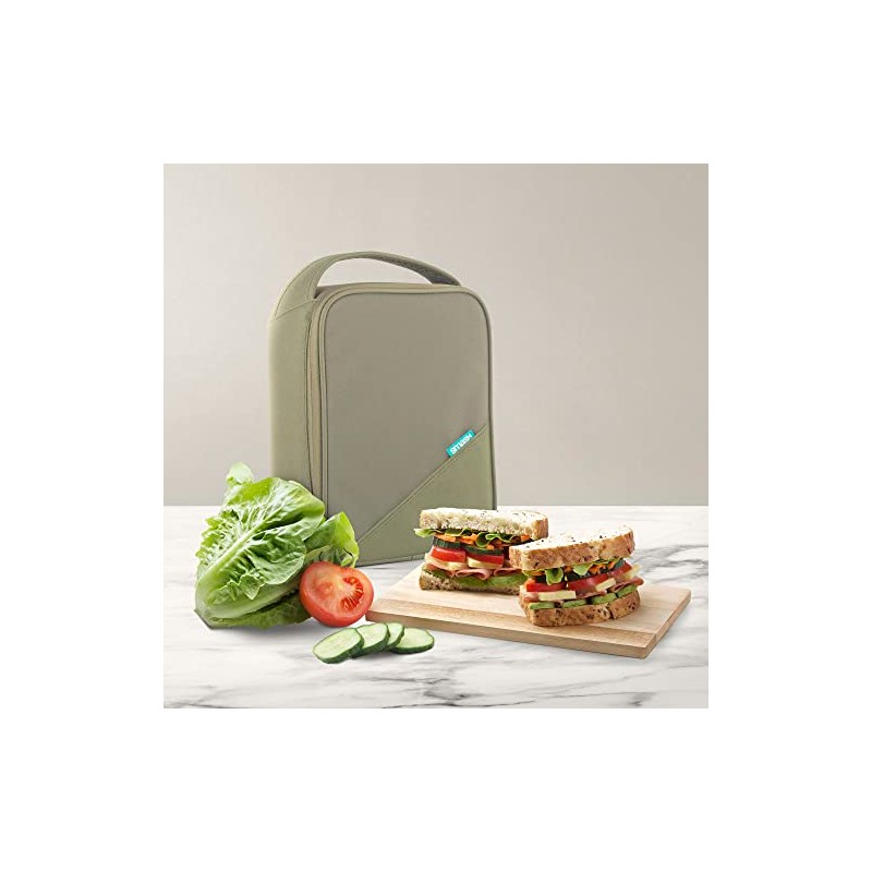 Smash 20851 Basic Insulated Lunch Bag, Fabric, 4 liters, Khaki