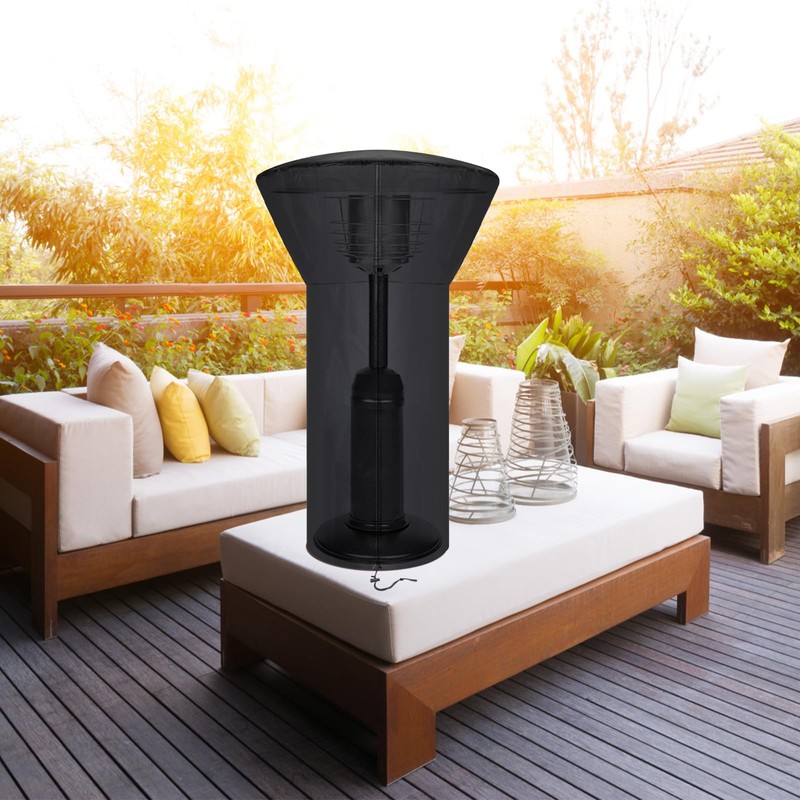 Hualedi Patio Tabletop Heater Covers with Zipper and Storage Bag,Waterproof,Dustproof,Wind-Resistant,Sunlight-Resistant,Snow-Resistant,Black,38''