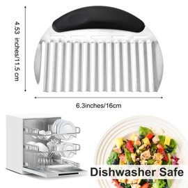 YBEATY 2 Pcs Large Crinkle Cutter Potato French Fry Wavy Cutter Heavy Duty Chips Chopper Slicer Stainless Steel Cutting Chopping Tools with Handle for Carrot Vegetable Fruits Onions Cucumber