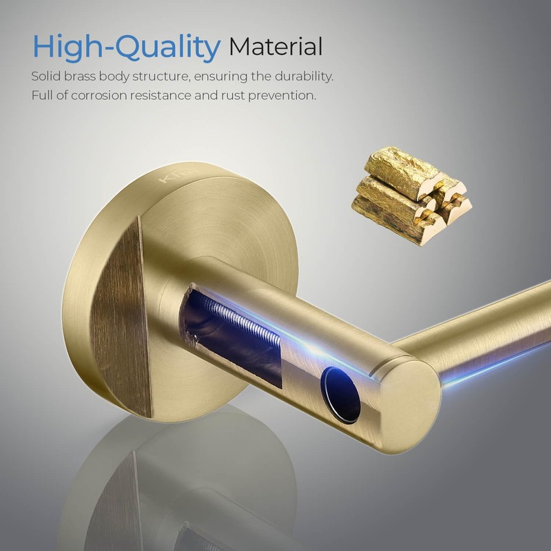 KIBI Circular Toilet Paper Holder for Bathroom Solid Brass Wall