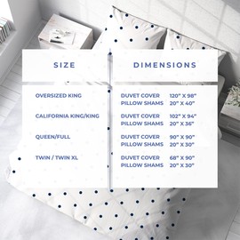 Kotton Culture Printed Duvet Cover 3 Piece 100% Egyptian Cotton Breathable All Season 600 Thread Count with Zipper & Corner Ties Comforter Cover (King, Printed Polkadots)