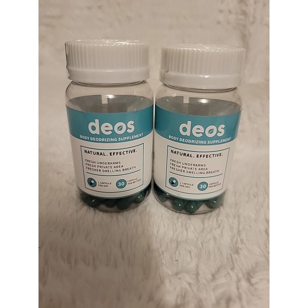 Unbranded DEOS Internal Deodorant Supplement 2pack. 30 Caps Ea. Exp.1/28.