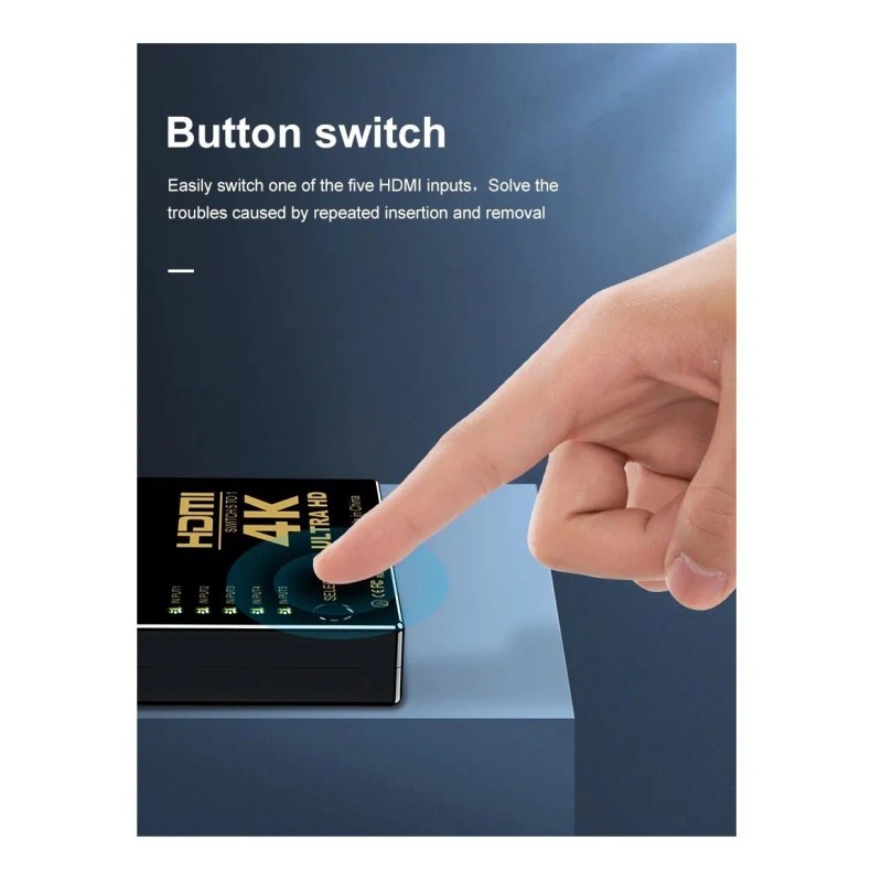 Switch Hub Hdmi 4k 5 A 1 Para Pc Consolas