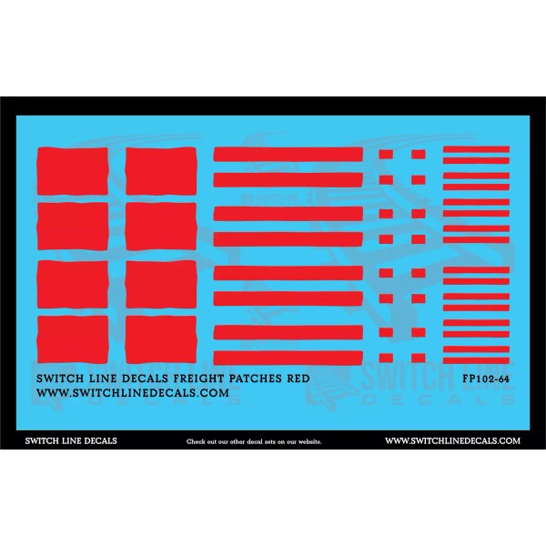 Switch Line Decals S Scale Red Freight Car Patches Decal