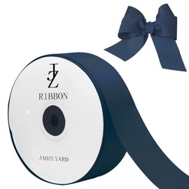 JaoZuyard Navy Blue Grosgrain Ribbon 1-1/2 Inch X 50 Yards Navy Blue Grosgrain Ribbon for Crafts Gift Wrapping Hair Accessories Wedding Decor Sewing and Bow Making Holiday Decoration Gift Ribbons