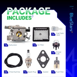 BlueStars CS3000 WT-589 Carburetor - Compatible with Echo CS-300 CS-301 CS-305 CS-306 CS-340 CS-341 CS-345 CS-346 CS-3400 CS-3450 Gas Chainsaw Echo A021000231 A021000232 Walbro WT-589-1 WT-402 WT-589A