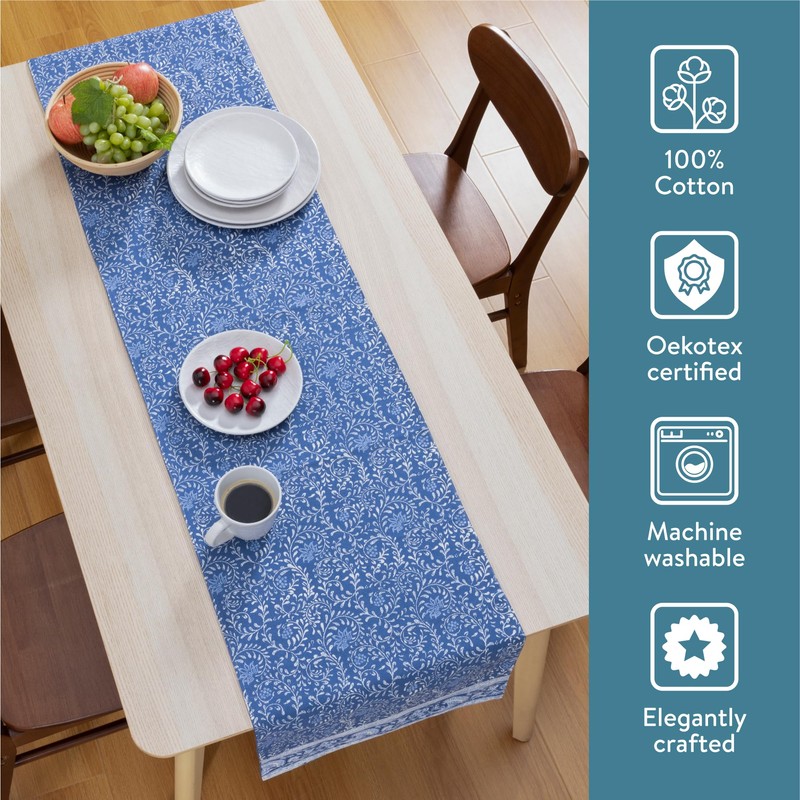 JEMIDI Table Runner Blue 40 x 180 cm - 100%