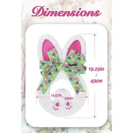 20 Inch Easter Bunny Wreath for Front Door Home and Garden Spring Rabbit Wreath Decor