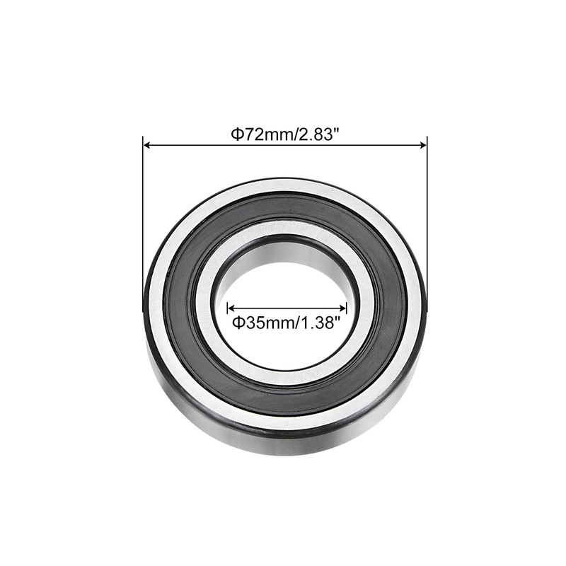 sourcing map 6207-2RS Deep Groove Ball Bearing,35 x 72 x