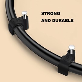 200 PCS 6mm Black Round Cable Clips Management Cable Tidy Clips Electrical Cable Wall Clips Wire Clips Cable Lead Clips Wire Nail Clips Wire Pins Nails Tacks Holder Cable Pins Clip with Steel Nail