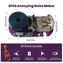 Cricket Noise Maker Prank – 3 Pack with 20 Loud Sounds & Double Tap to Select Noise – Fun Pranks for Adults, Office, Party, April Fools, Home Use