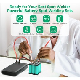 Spot Welder, Kerpu Mini Spot Welder, Portable Spot Welder Machine, Spot Welding Equipment Energy Storage 5000mAh for DIY 18650 Battery, Portable Battery Welder with Type-C Port (Black)