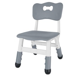 FUNLIO Adjustable Kids Chair (1pc), 3 Level Height Adjustable Toddler Chair for Ages 3-8, Sturdy Child Chairs with Maximum Bearing 220lbs, for Classrooms/Daycares/Homes, CPC & CE Approved - Gray