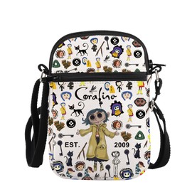 PLITI Coraline Gift Coraline Fans Gift The Secret Door Inspired Gift Coraline Est. 2009 Horror Movie Crossbody Bag, Est. 2009 Zcbagu