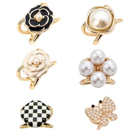 6 Pieces Scarf Ring Clip, Fabric Ring, Golden Scarf Buckle Scarf, Fashionable Metal Scarf Clip, Buckle Scarf Ring Clip, Metal Fashion Scarf Clip, Scarf Closure Ring for Wedding Dresses, Clothes,