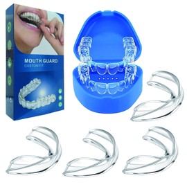 SAMOKA Mouth Guard for Grinding Teeth at Night,4 PCS Night Guards for Teeth Grinding,Mouth Guard for Sleep,Night Guard(One Size)