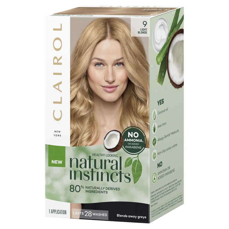 Clairol Natural Instincts Semi-Permanant Hair Colour, 9 Light Blonde, Ammonia