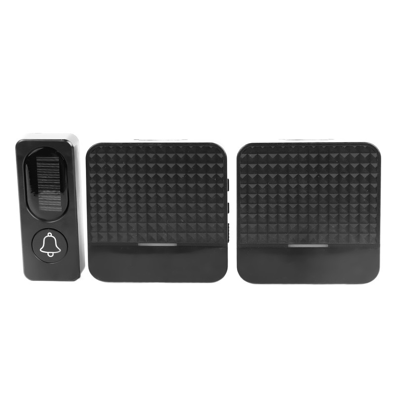 Self Powered Doorbell Black Battery Free Wireless Smart Elderly Pager