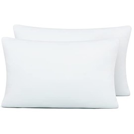 Coop Home Goods Throw Pillow Insert (Pack of 2 White) - 12 x 20 Inches Indoor Decorative Pillow, Adjustable Memory Foam Fill, Lightweight Down Alternative Set of 2 Accent Pillows for Sofa, Bed, Couch