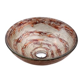 Kraus Ares Glass Vessel Bathroom Sink with PU-MR Oil Rubbed Bronze