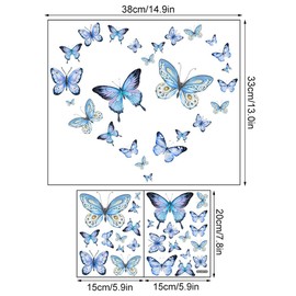 aupawdy Pack of 25 Fluorescent Stickers Butterflies Luminous Wall Sticker Butterflies Luminous Stickers Fluorescent Wall Sticker for Living Room Children's Room Decorative Stickers