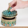 Bits and Pieces Peacock Jewelry Box for Women Small Keepsake