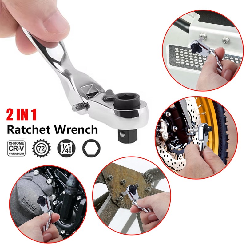 Bestgle 2 in 1 Mini Ratchet Wrench Screwdriver, 72 Teeth