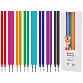 LVZONGXIN 16 Colourful Refills, Compatible with Legami Gel Pens, [2 x 8 Faber ], Erasable Ink Refills - 0.7 - Medium Strength - Gel Rollerball Refill