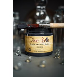 Dixie Belle Paint Company Chalk Finish Furniture Paint - Caviar (4oz) - Matte Black Chic Chalk Mineral DIY Furniture Paint