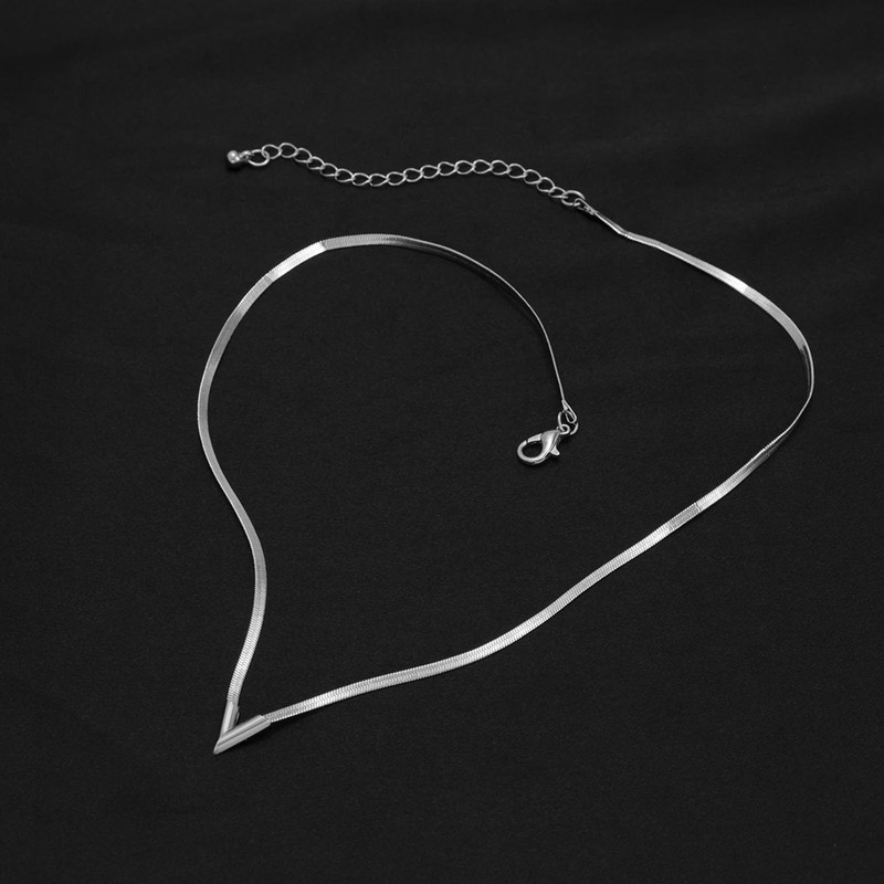 Wendalern Snake Chain Herringbone Chain Necklace V-shaped Flat Herringbone Chain