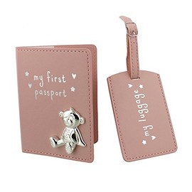 ukgiftstoreonline Baby Girl My First Passport and Luggage Tag Set