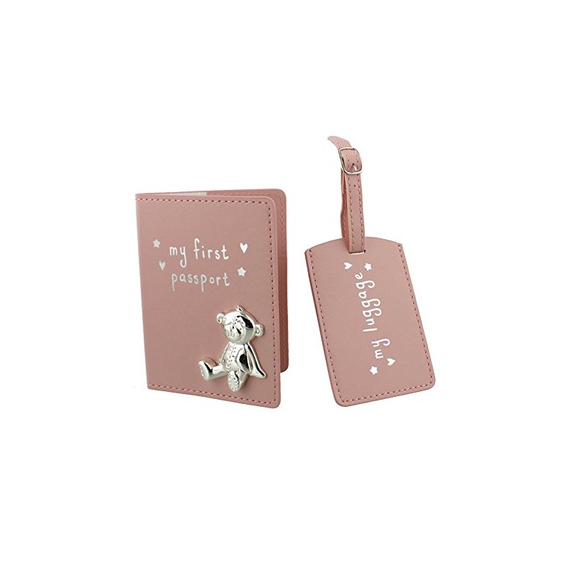 ukgiftstoreonline Baby Girl My First Passport and Luggage Tag Set