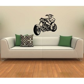 Wall Vinyl Decals Tribal Biker Retro Bike Motorcycle Chopper Garage Sticker Art Home Modern Stylish Interior Decor for Any Room Housewares Murals Design Window Graphic Bedroom Kids Boy Room Living Room (3130)