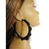 Divas Diggables LARGE BAMBOO HOOP EARRINGS BLACK BAMBOO HOOP EARRINGS