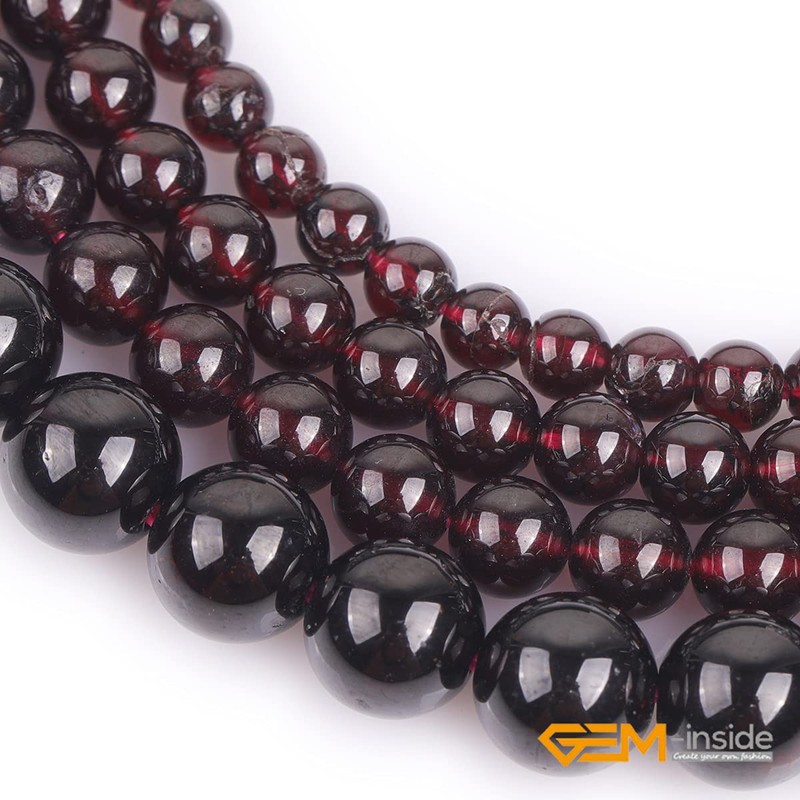 GEM-inside Garnet Gemstone Loose Beads 8mm Natural AAA Red Round