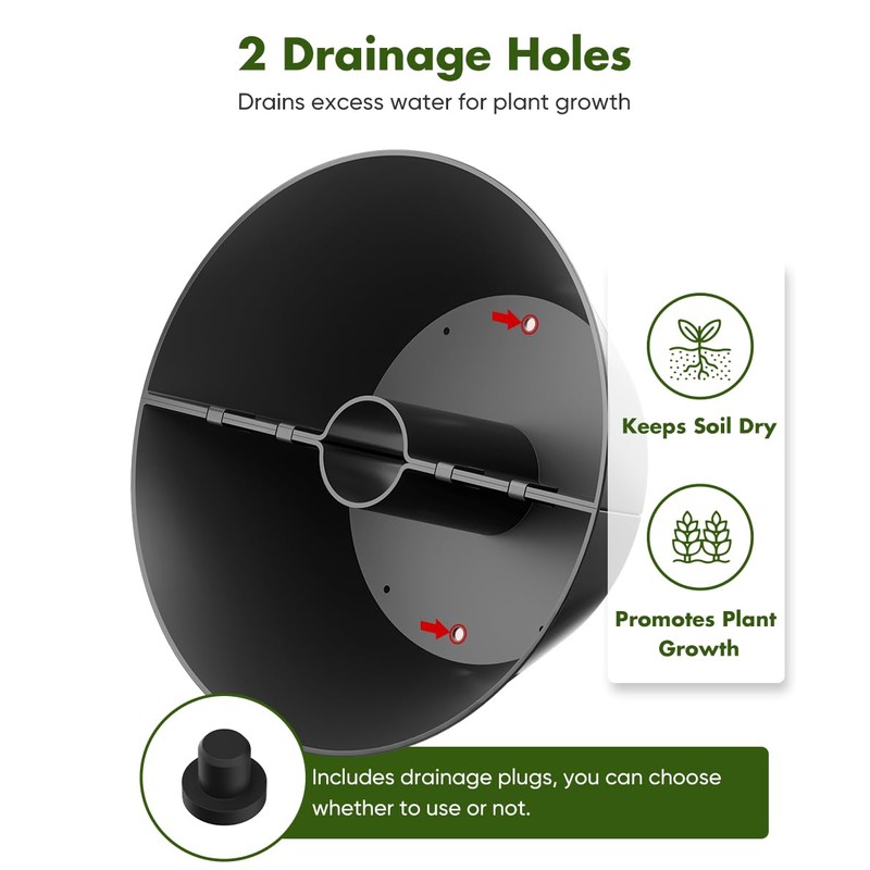 Koutemie 2-in-1 Umbrella Planter for Patio Table & Pole, Half